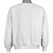 Plain gray back of the Blue Jays sweatshirt with ribbed cuffs and waistband