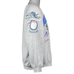 Side view of the gray sweatshirt with the 1992 American League Champions sleeve graphic