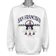 San Francisco “City by the Bay” Golden Gate Bridge graphic quarter-zip sweatshirt with a kangaroo pocket front view