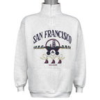San Francisco “City by the Bay” Golden Gate Bridge graphic quarter-zip sweatshirt with a kangaroo pocket back view