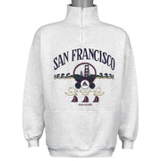 San Francisco “City by the Bay” Golden Gate Bridge graphic quarter-zip sweatshirt with a kangaroo pocket back view