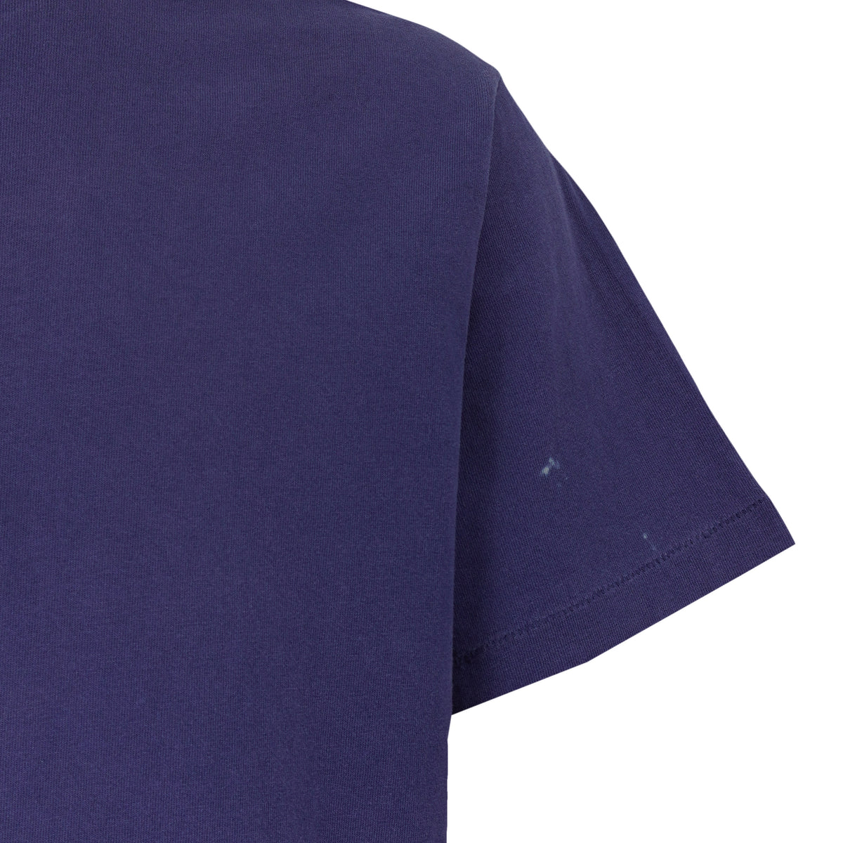 Denver Nuggets basketball and hoop graphic on a faded purple T-shirt graphic detail