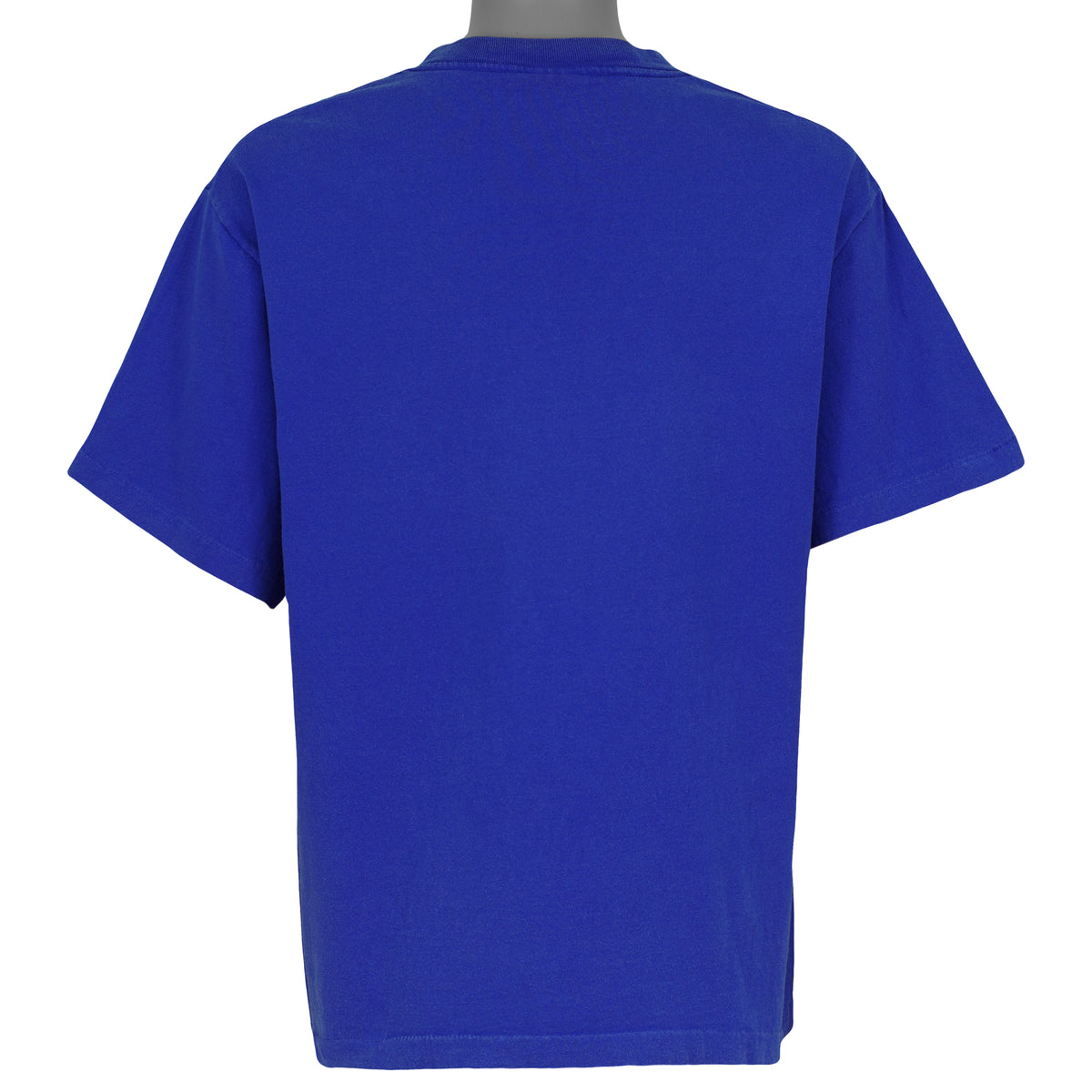 Tampa Bay Lightning logo graphic on a blue T-shirt back view