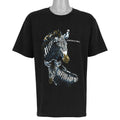 All Sport Events black zebra graphic T-shirt front view