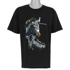 All Sport Events black zebra graphic T-shirt front view