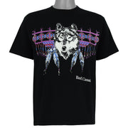 Diamond Dust black Banff Canada wolf graphic T-shirt front view