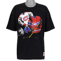 Nutmeg Montreal Canadiens black jerseys graphic T-shirt front view