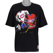 Nutmeg Montreal Canadiens black jerseys graphic T-shirt front view