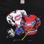 Nutmeg Montreal Canadiens black jerseys graphic T-shirt graphic detail