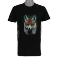 Black fox all-over print T-shirt front view