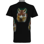 Black fox all-over print T-shirt back view