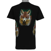 Black fox all-over print T-shirt back view