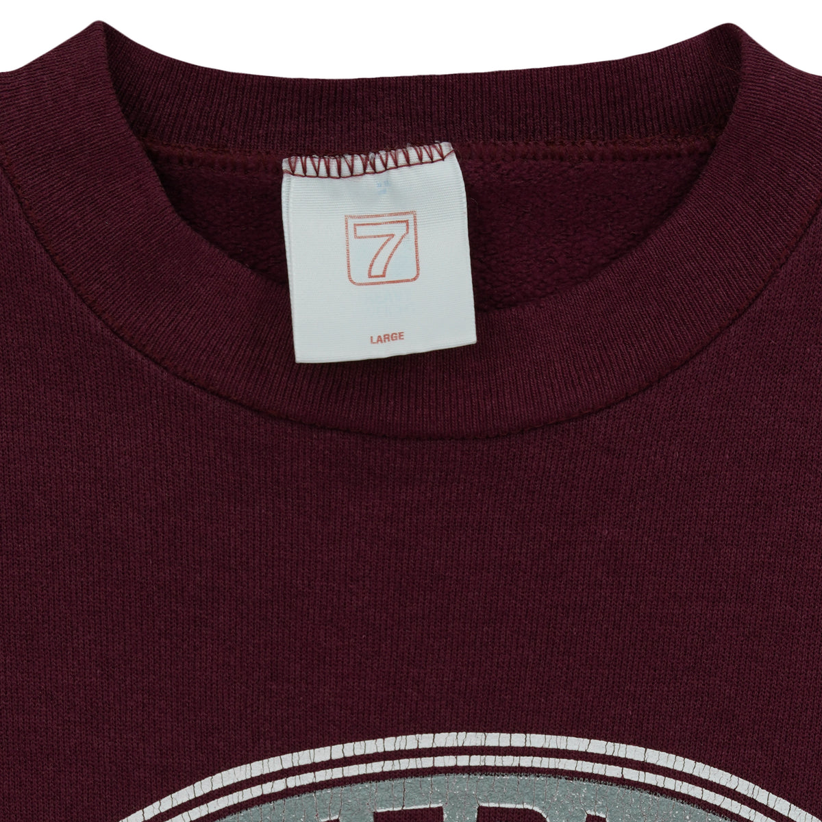 Logo 7 USC Trojans burgundy seal sweatshirt brand and size tag
