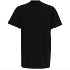 Plain black back of the 1995 The Game Tampa Bay Devil Rays T-shirt with short sleeves and crew neck.