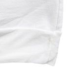 Close view of minor marks on the white ribbed waistband of the Blue Jays sweatshirt