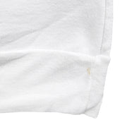 Close view of minor marks on the white ribbed waistband of the Blue Jays sweatshirt