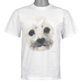 Front view of the white 1998 Anvil t-shirt showing close portrait of a white seal pup