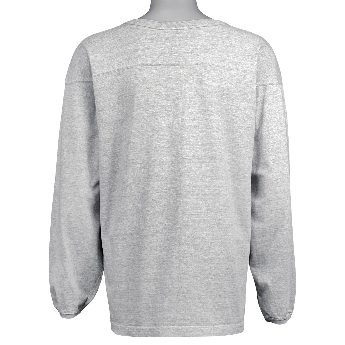 Back view of the 1993 Detroit Lions t-shirt, showing the plain gray back with the garment silhouette and seams visible