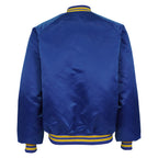 Back of the blue St. Louis Blues satin jacket showing the complete garment