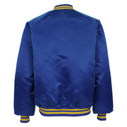 Back of the blue St. Louis Blues satin jacket showing the complete garment