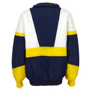 Complete back view of the Michigan Wolverines colorblock jacket