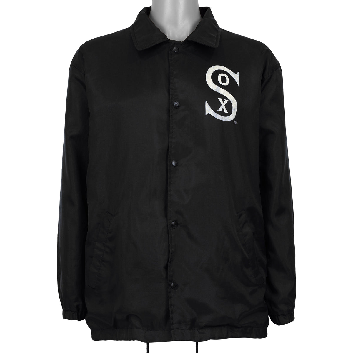 Black Chicago White Sox World Series coach MLB jacket front by Starter from the 1990s