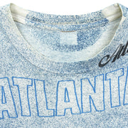 Atlanta Braves all-over print T-shirt tagless neckline close-up