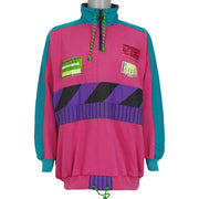 Adidas abstract colorblock pullover jacket front collar closed
