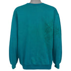 Back of the teal Miami Dolphins graphic sweatshirt showing the complete garment
