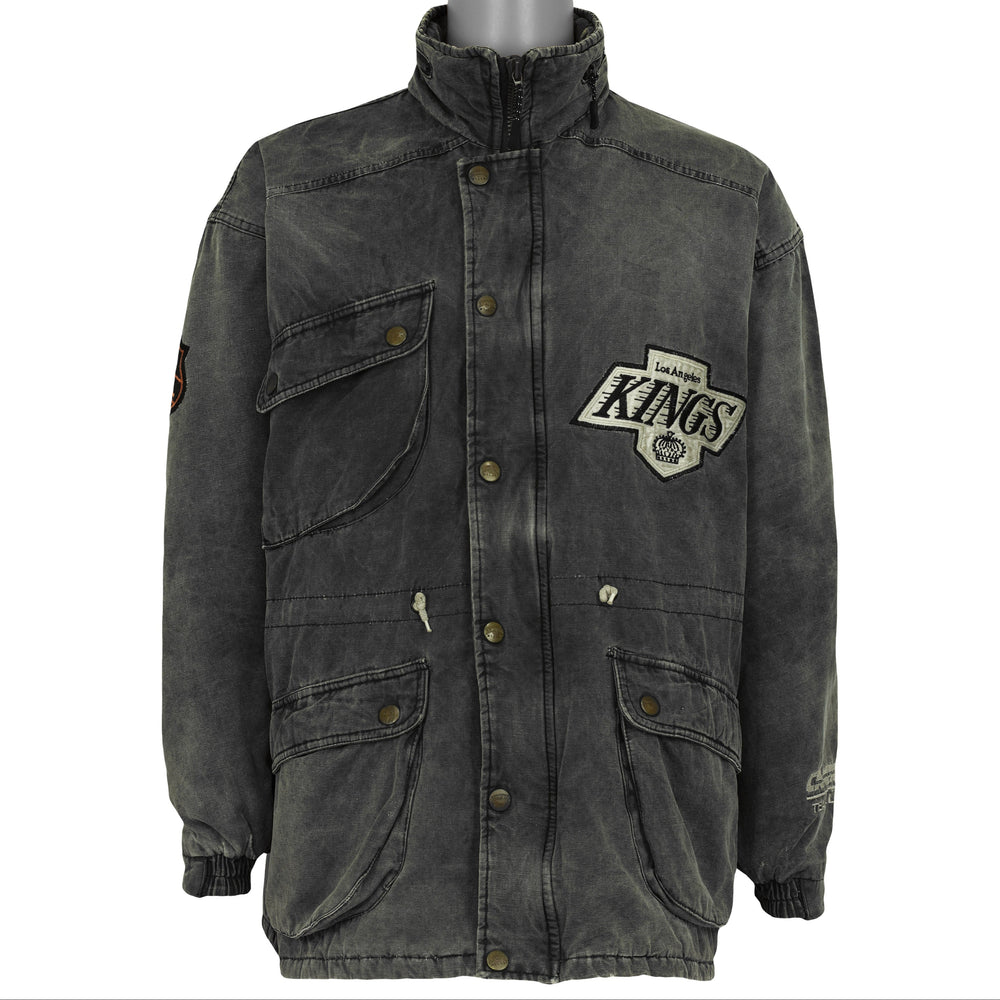 Gray Los Angeles Kings Nutmeg jacket front with collar raised
