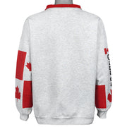 Back of the gray Banff Canada wolves quarter-zip sweatshirt showing the complete garment