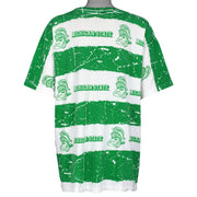 Back of the green Michigan State Spartans all-over print T-shirt showing the complete garment