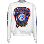 White Toronto Blue Jays MLB sweatshirt front with World Series champions artwork, dated 1993