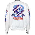 White sweatshirt back with Blue Jays back-to-back champions graphic
