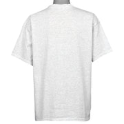 Plain gray back view of the vintage New York cityscape T-shirt