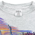 San Segal Sportswear XL neck tag inside the gray New York T-shirt