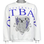 White Australia Outback sweatshirt front with large koala crest graphic from the 1990s