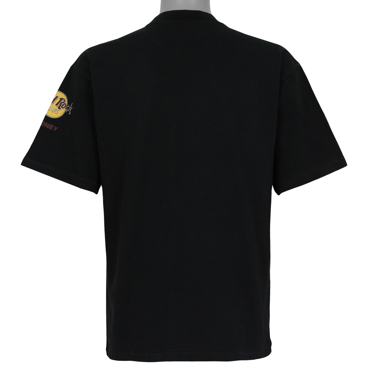 Plain black back view of the Hard Rock Cafe Sydney T-shirt