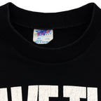 Ricky Large Made in Australia label inside the black graphic T-shirt