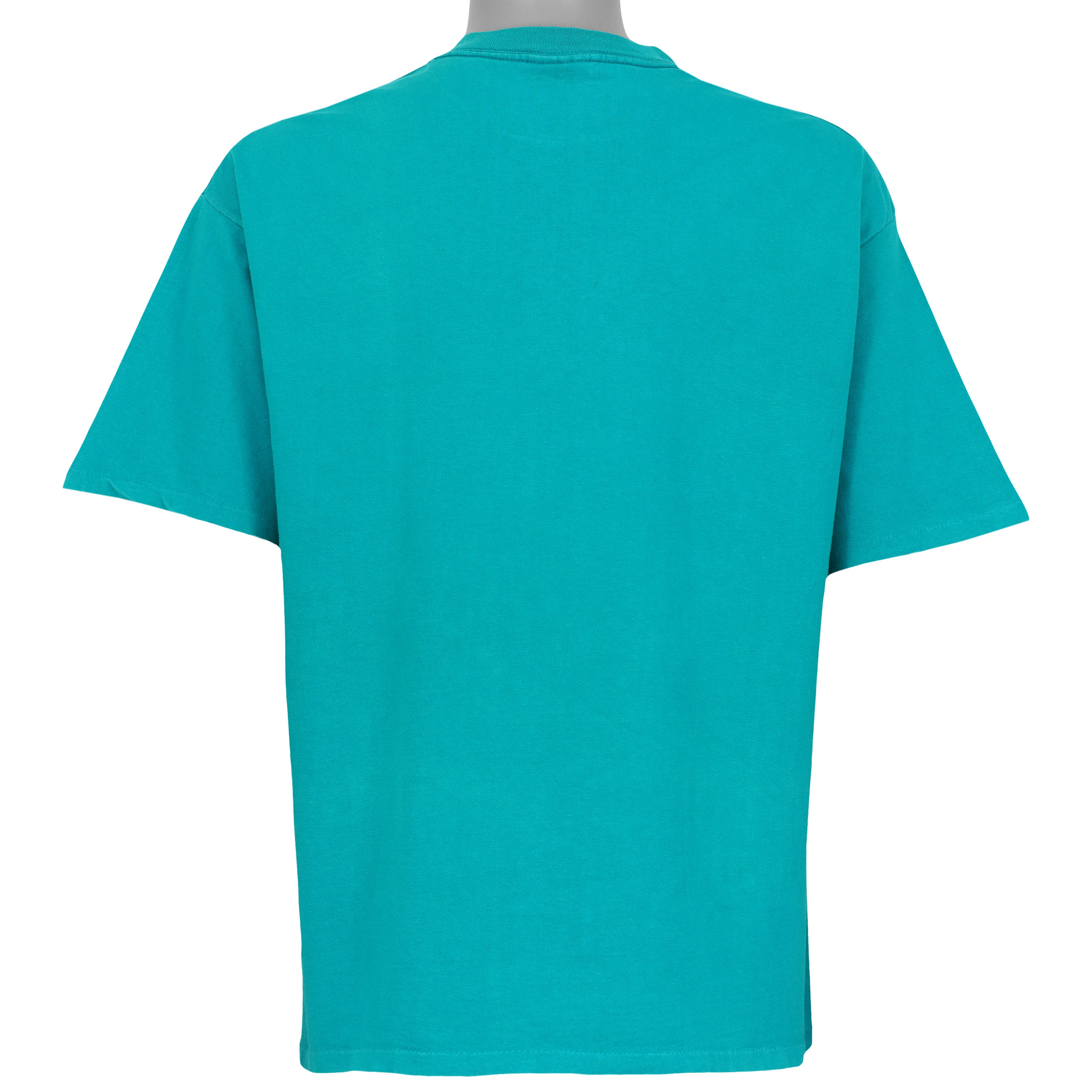 Plain teal back of the Miami Dolphins graphic T-shirt