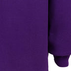 Close-up of a faded area on the purple sweatshirt sleeve