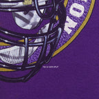 Close-up of the Ravens helmet print and 1996 NFL copyright text