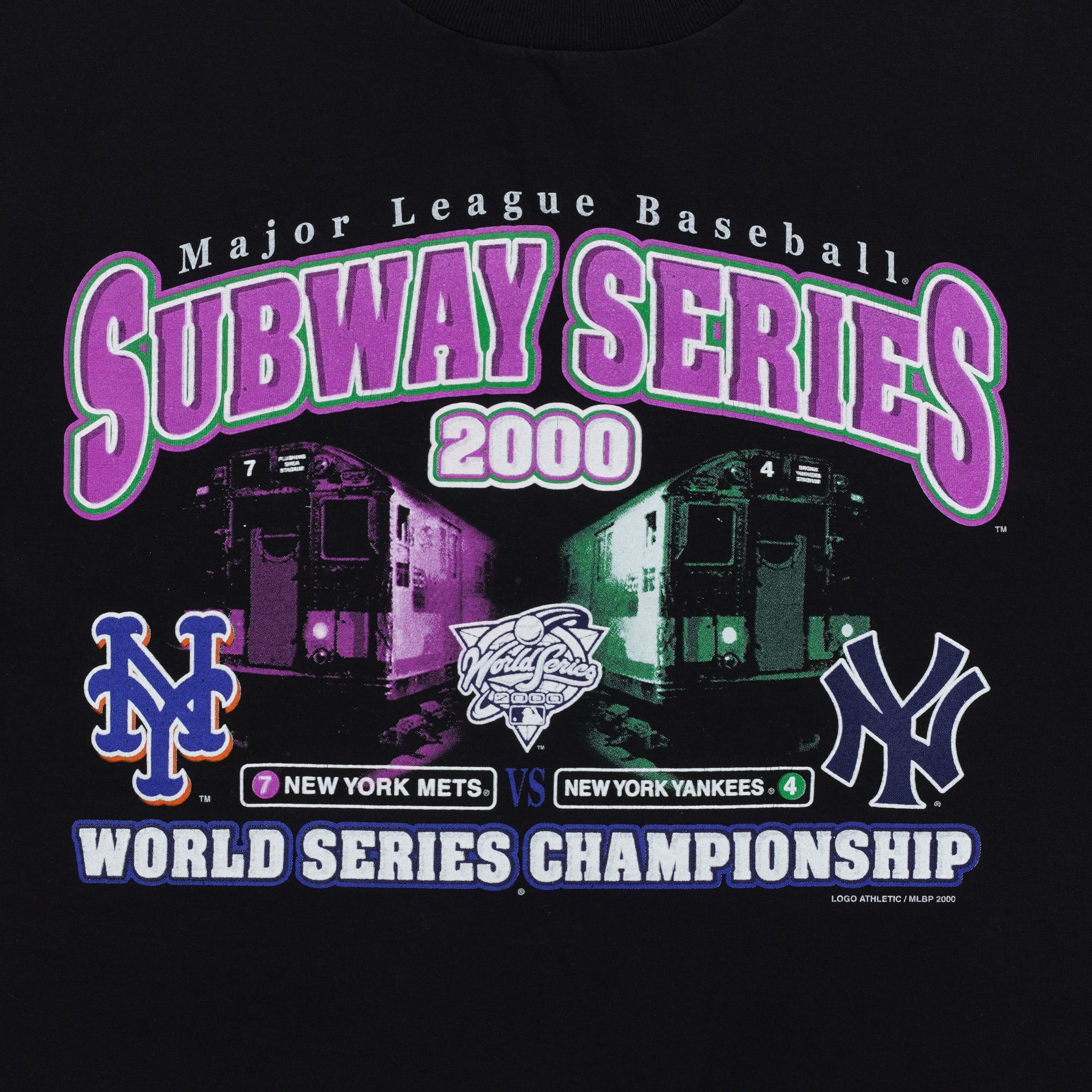 Close-up of the colorful 2000 Subway Series World Series Championship print