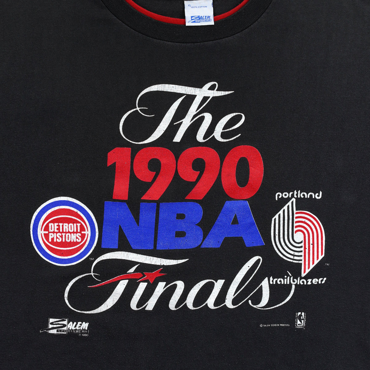 Close-up of the Pistons versus Trail Blazers 1990 NBA Finals print