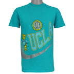Turquoise UCLA Bruins NCAA T-shirt front with oversized wraparound graphics by Hanes from the 1990s