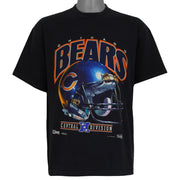 Black Chicago Bears NFL T-shirt front with Central Division helmet graphic by Salem, dated 1992