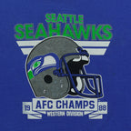 Close-up of the faded Seahawks AFC Western Division champions artwork