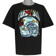 Black Arizona Cardinals NFL T-shirt front with large football helmet graphic by Salem, dated 1994