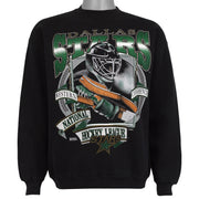 Black Dallas Stars NHL sweatshirt front with Western Conference hockey graphic from the 1990s