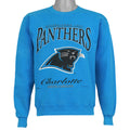 Blue Carolina Panthers NFL sweatshirt front with established 1995 logo graphic by Lee Sport